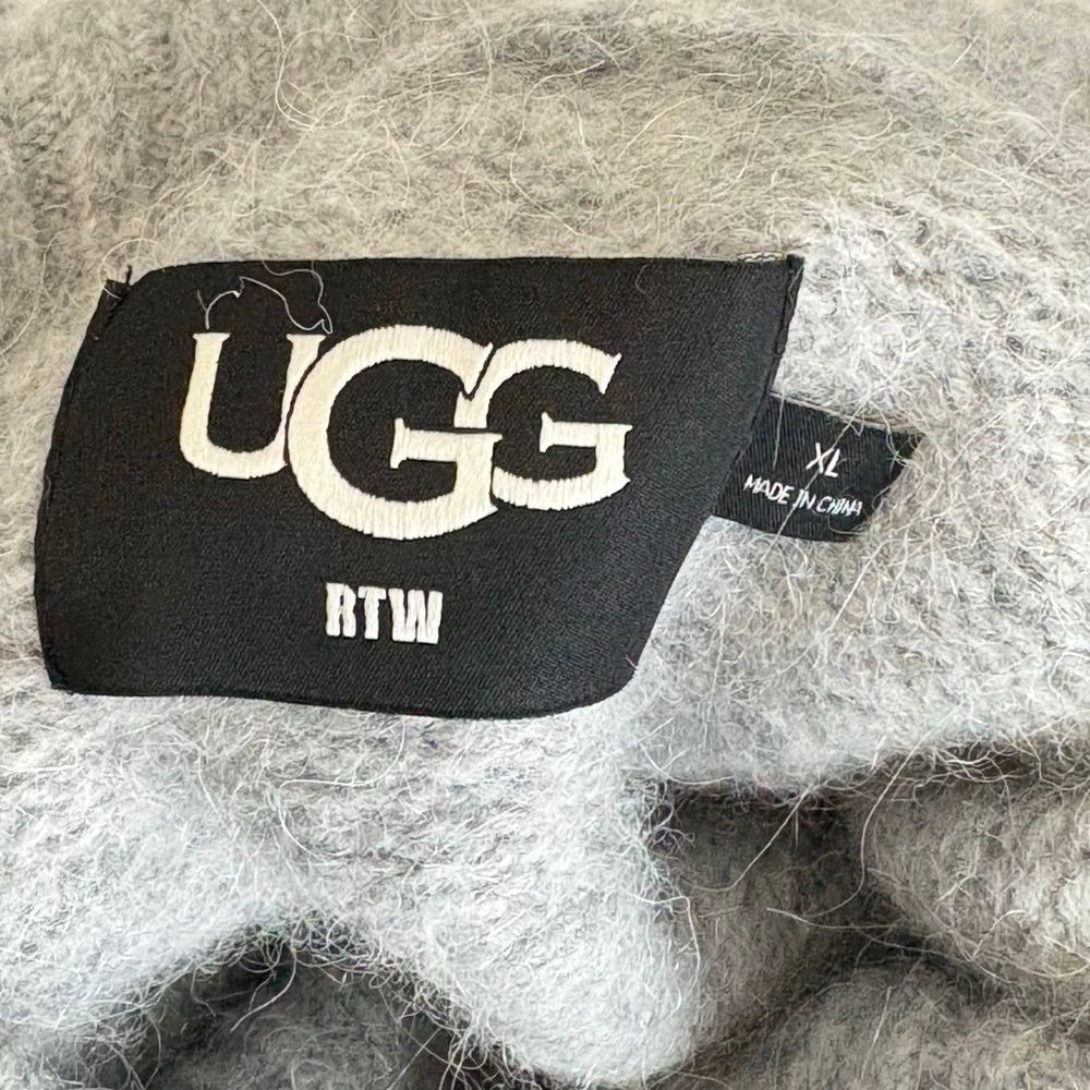 UGG Oversized Sweater Turtleneck XL Gray Soft Fuzzy Lagenlook Luxury Alpaca Wool - Picture 8 of 10
